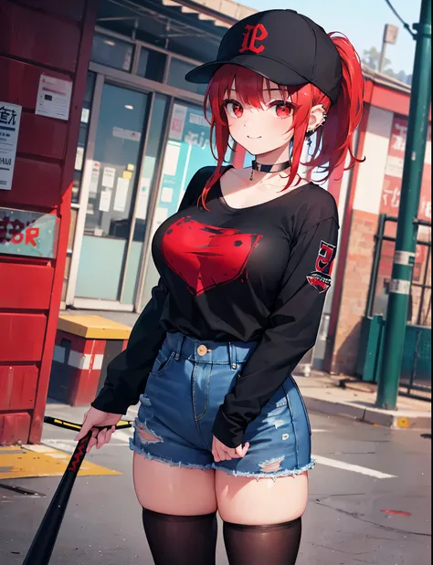 Realistic,Best Quality, Ultra Detail, High-quality CG rendering, The most delicate and beautiful, Floating softly, High resolution, (1 girl), (Highest quality,4K,8k,masterpiece:1.2),(Bright Red Hair:1.5), (ponytail:1.5),(Red eyes:1.5),(Slightly larger brea...