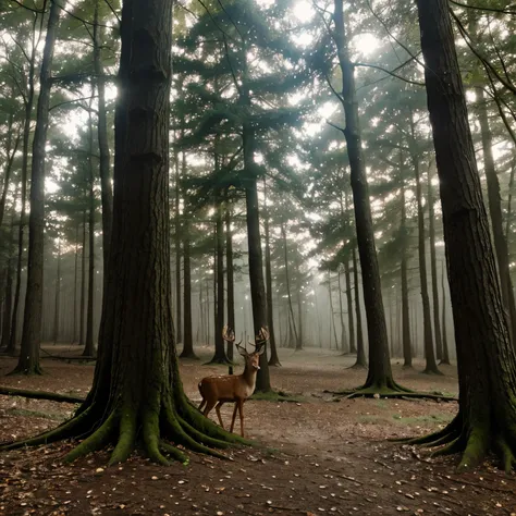 This forest is full of wonders - fairies hide here, and trees can talk. A deer wanders quietly among them, ready to reveal the deepest secrets of winter magic.