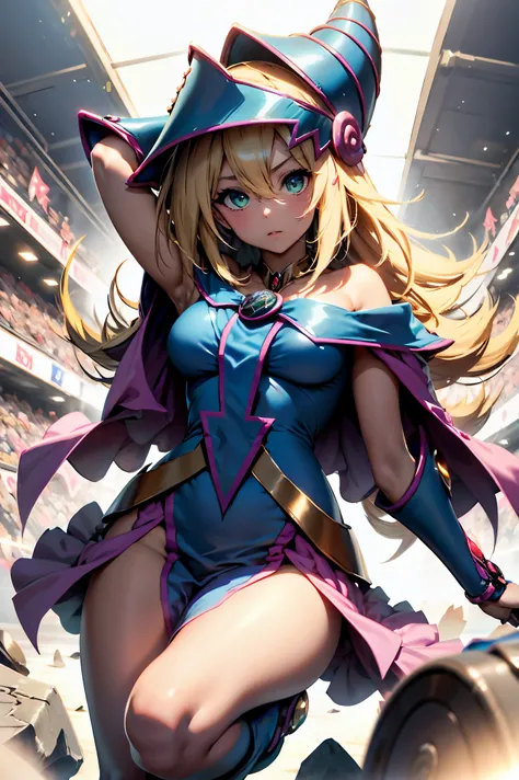 Dark magician girl , Youre standing on the battlefield, All bathed in magical light, como si fueras el centro del universo. Tu ropa de batalla, Hecho de la misma magia que controlas, parecen brillar desde adentro. These are harmonisation garments., where m...