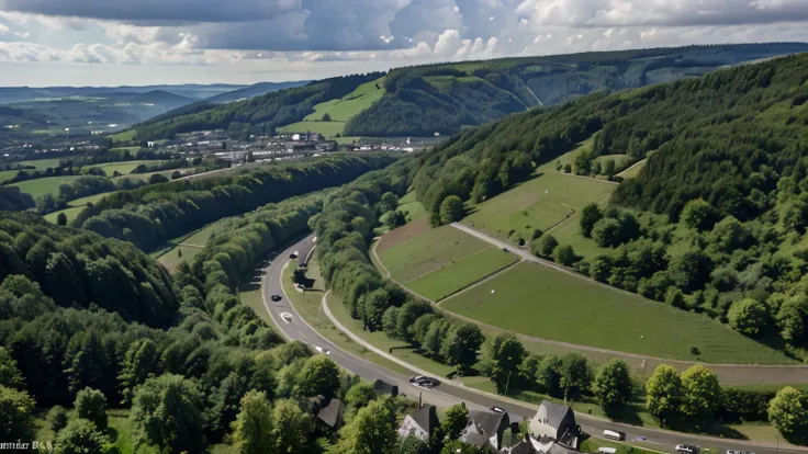 An image of the Eifel region under changing weather, starting dry and sunny but turning rainy later. Temperatures at 14°C at Hohe Acht, 15°C in Elsenborn, and 18°C in Kreuzau.