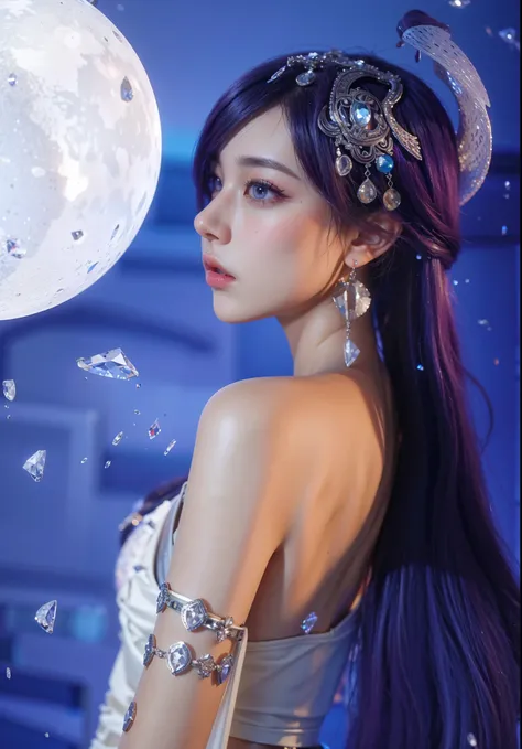 Game Art，Best image quality，Maximum resolution，8K，(Half-length photo)，(portrait)，(Close-up head)，(Rule of Thirds)，Unreal Engine 5 rendering works，20-year-old girl，((Queen))，The eyes are very detailed，(Large Breasts)，Elegance and nobility，Movie Lighting，Ray...