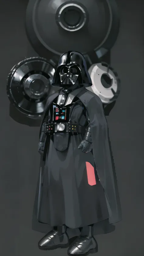 high quality, human, darth_vader suit suit masterpiece, simple background, full body, 
black eyes, solid oval eyes, outline