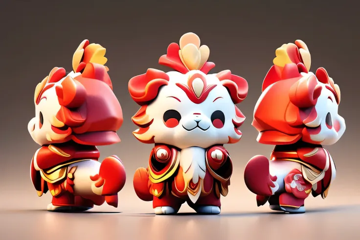 style: anthropomorphic q version cartoon lion dance (9)
cute colors: vivid and bright, mainly red and gold, embellish other fest...