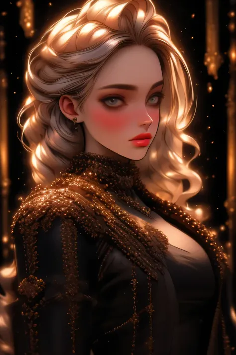 (best quality,ultra detailed,realistic:1.37),portrait,beautiful detailed eyes,beautiful detailed lips,sexy look,dark atmosphere,metallic texture,shiny armor,reflective surfaces,futuristic fashion,leather jacket,black clothes,night time,neon lights,confiden...