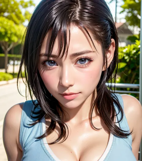 ((((masutepiece, Best Quality, High resolution)))), extremely detailed 8K, Beautiful girl with slim body, (Ultra HD, Ultra-detailed, Highly detailed, Highly realistic, Ultra-realistic, photos realistic), (1girll:1.5), short wavy hair, bob cuts, (dynamicpos...