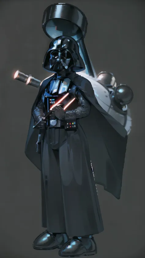 high quality, human, darth_vader suit suit masterpiece, simple background, full body, black eyes, solid oval eyes, outline