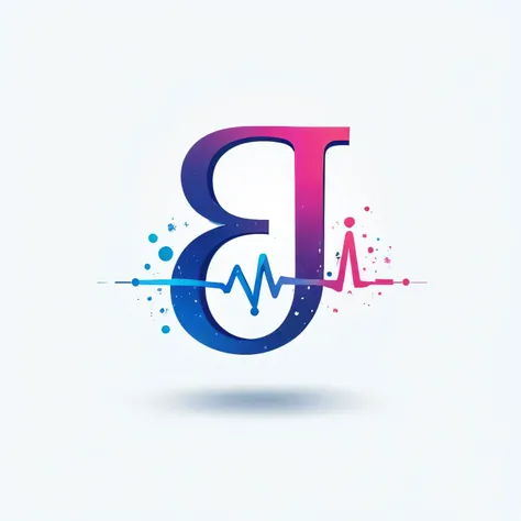 logo with letter E and letter J together with vital signs in blue and pink