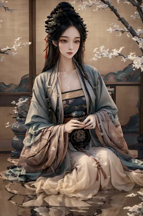 ((Masterpiece up to 16K resolution:1.6)),beautiful,Highest quality,Absolutely wonderful,Very detailed,Ultra-high resolution,masterpiece,Realistic,Realistic,Increased depth of field,Cinematic Light,
One elegant young girl woman, Long black hair,Beautiful ...