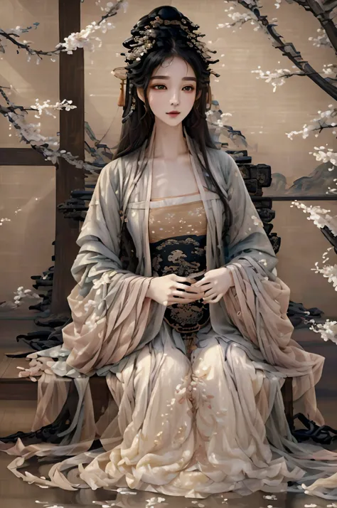 ((Masterpiece up to 16K resolution:1.6)),beautiful,Highest quality,Absolutely wonderful,Very detailed,Ultra-high resolution,masterpiece,Realistic,Realistic,Increased depth of field,Cinematic Light,
One elegant young girl woman, Long black hair,Beautiful ...