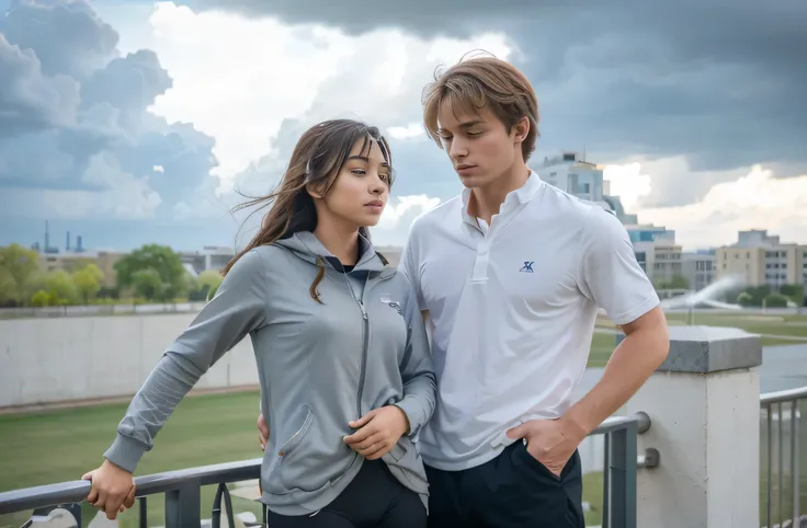 (Best quality, 8k, 32k, Masterpiece, UHD:1.2) ((Dramatic Skies)) ((lake)) ((water))) "Imagine standing on the expansive grounds of U.A. High School, the prestigious academy for young heroes. The buildings are futuristic, sleek, and towering, with large win...