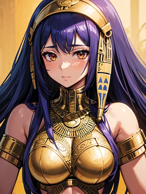 All intricate realistic details: "An ancient Egyptian woman walking along the banks of the Nile River, Her body and face are similar to Pricilla Ricart, Lightweight clothing due to the heat, anime mappa style, with detailed and intricate realistic frontal ...