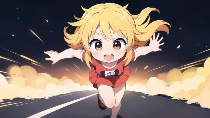 masterpiece, Best Quality, Super detailed, Anime Style, pretty girl,Running at full speed,Dynamic