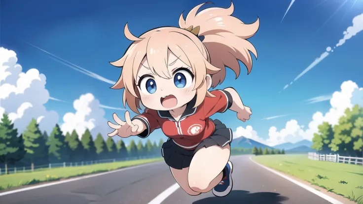 masterpiece, Best Quality, Super detailed, Anime Style, pretty girl,Running at full speed,Dynamic