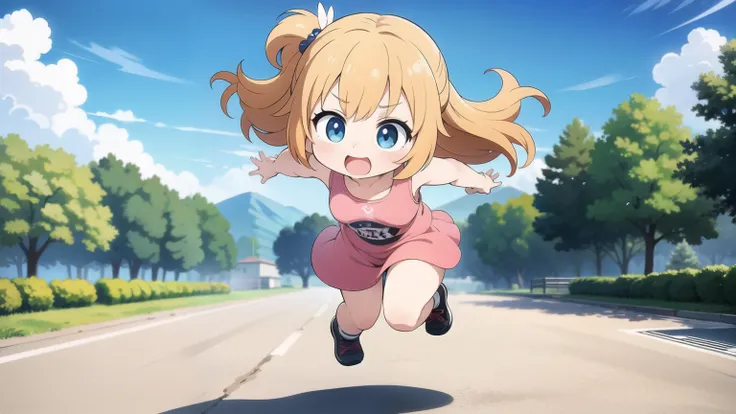 masterpiece, Best Quality, Super detailed, Anime Style, pretty girl,Running,Dynamic