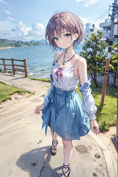 Yo Watanabe, Yu Watanabe, Brown Hair，Shortcuts，Messy Hair，Short braided hair，Neat，Slender beauty，A dignified posture，Small chest，Beautiful feet，Her captivating grey-blue eyes shine like stars，Vibrant colors,Beautiful Eyes,A delicate smile,Textured Skin,The...