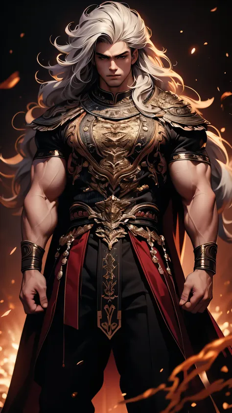 ((masterpiece)), envision a 8k, highres, cinematic, semi realistic, detailed, full body pinup of a strong boy, strong face, matu...