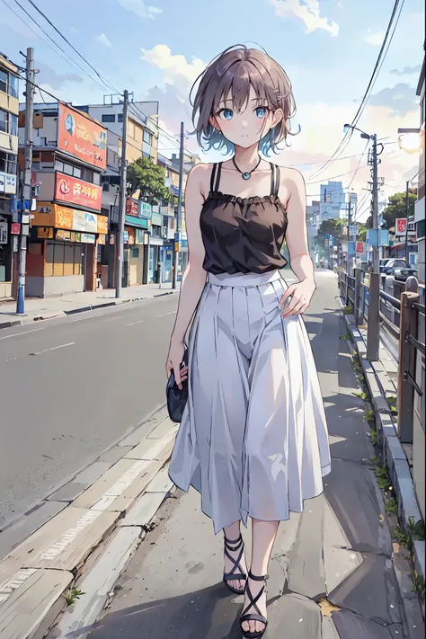 Yo Watanabe, Yu Watanabe, Brown Hair，Shortcuts，Messy Hair，Short braided hair，Neat，Slender beauty，A dignified posture，Small chest，Beautiful feet，Her captivating grey-blue eyes shine like stars，Vibrant colors,Beautiful Eyes,A delicate smile,Textured Skin,The...