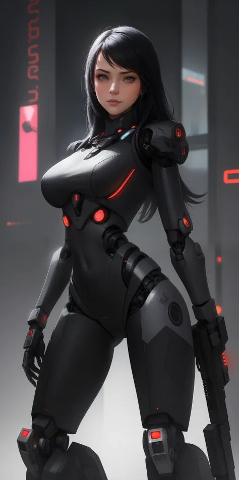 araffe woman in a futuristic suit with a gun in her hand, girl in mecha cyber armor, mechanized soldier girl, cgsociety and fenghua zhong, perfect android girl, cute cyborg girl, cyberpunk anime girl mech, female mecha, beutiful girl cyborg, cyborg girl, w...