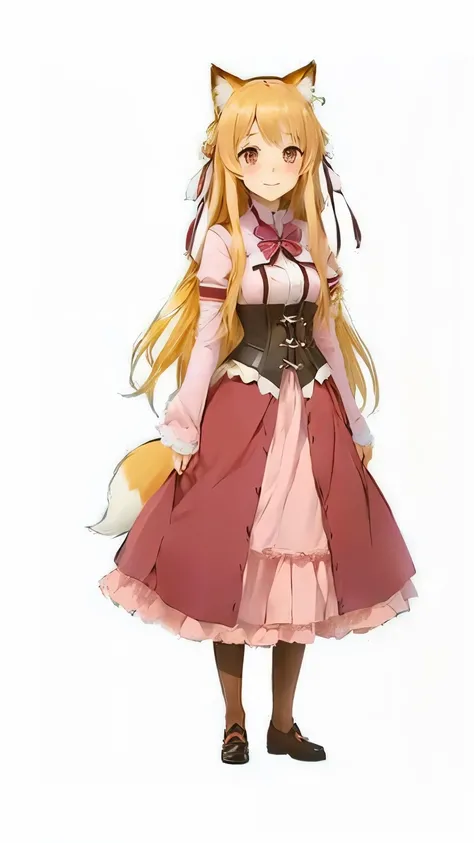 arma from isekai wa smartphone to tomo ni, in another wolrd whit my smartphone, a woman in a pink dress and a fox ears is standing, fox tail, anime girl named lucy, yuruyuri, marisa kirisame, , asuna yuuki, kirisame marisa,  in dress, umaru-chan, anime cha...