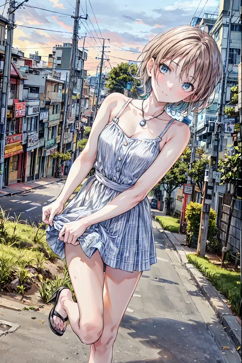 Yo Watanabe, Yu Watanabe, Brown Hair，Shortcuts，Messy Hair，Short braided hair，Neat，Slender beauty，A dignified posture，Small chest，Beautiful feet，Her captivating grey-blue eyes shine like stars，Vibrant colors,Beautiful Eyes,A delicate smile,Textured Skin,The...