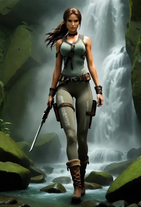 /i a woman as "tomb raider" ,full-body shot, hdr, --ar 71:128 --v 6.1