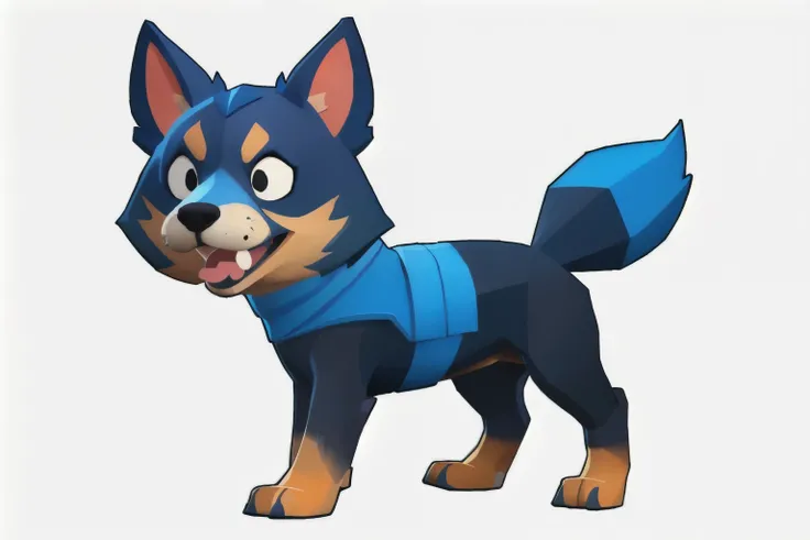 full Body,ratio 1: 1,cartoon,dog monster ,Low-poly