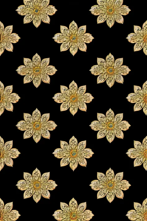 ((Best Quality)), ((masterpiece)), (detailed), ,Background is white,Black pattern design,Floral pattern lines,　Lined up in a row
