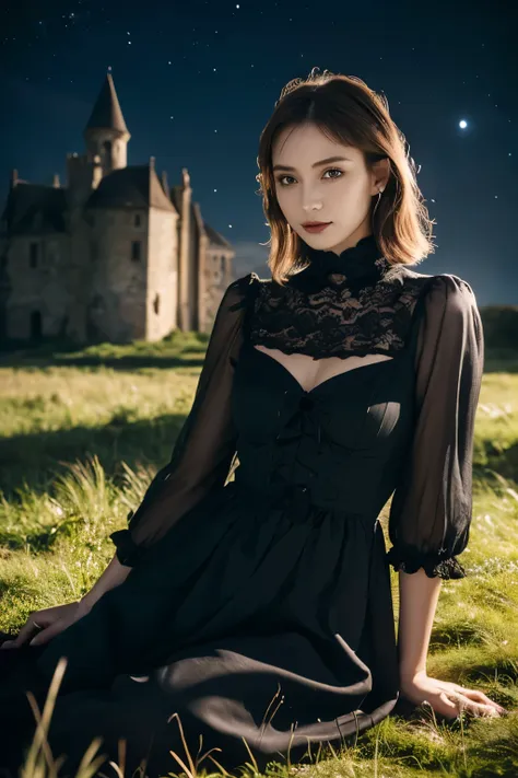 1 girl, (she is wearing a gothic black dress.:1.2), very beautiful japanese idol portraits, (raw photo best quality), (realistic...