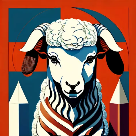 Cubism、Aries、Avant-garde design of sheep