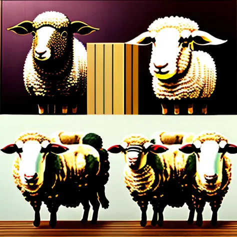 Cubism、sheep、アヴァンギャルドな造形のsheep