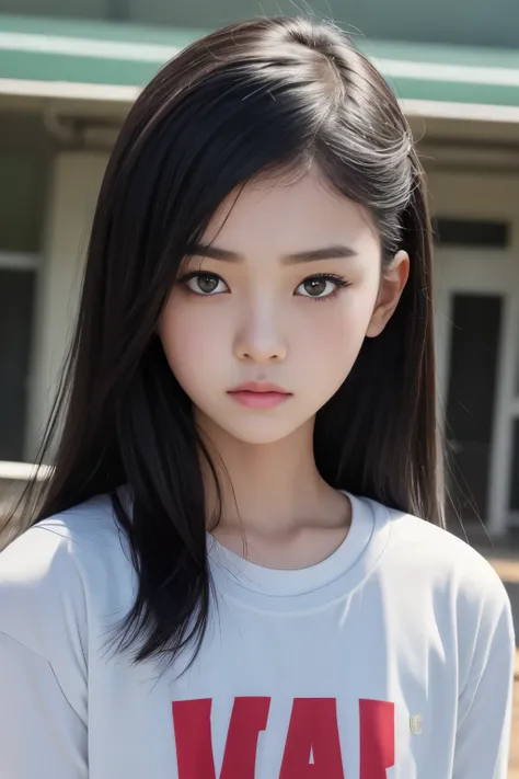 Viewer discretion advised、Best Quality、Ultra-high resolution、1 person、whole body。Black Hair、Troubled expression、Looking into the camera、Beautiful and exquisite face、Fine and beautiful skin、Skin Texture、Android Junior High School Student、(Junior high school...