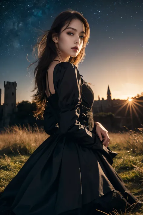 1 girl, (She is wearing a gothic black dress.:1.2), Very beautiful Japanese idol portraits, (RAW Photo Best Quality), (Realistic, Realistic:1.4), (masterpiece:1.4), 
Very delicate and beautiful, Very detailed, 2k wallpaper, wonderful, finely, Very detailed...