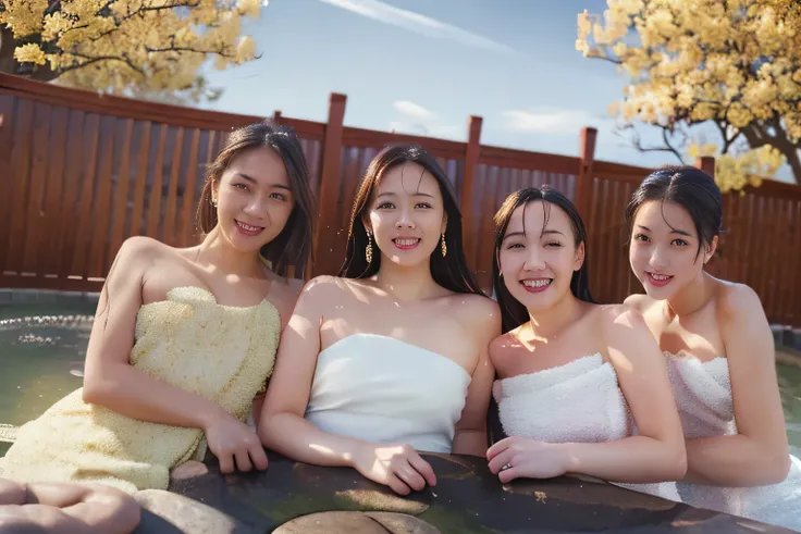 4girls,((highest quality、8k resolution、masterpiece、portraiture)), photorealistic, 35mm film, on the street during the day, wrink...