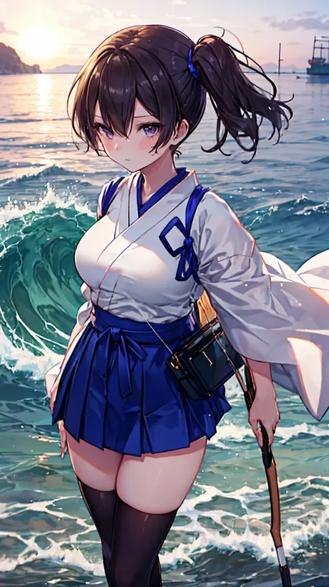 masterpiece, best quality, integrated scenery, integrated background, extremely delicate and beautiful, meticulous details, good composition, , cute face, perfect face, perfect hands ,Kaga(Fleet Collection),highest quality, masterpiece, High resolution,kim...