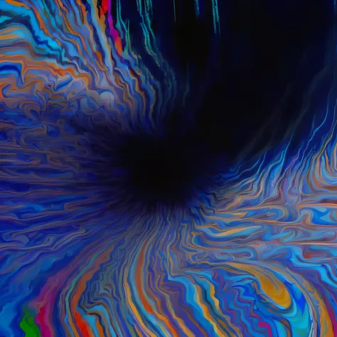 a close up of a colorful abstract painting with a black background, psychedelic waves, swirly vibrant ripples, swirly magic ripples, colorful swirly ripples of magic, colorful swirly magical ripples, colorful swirly magic ripples, colorful swirly ripples, ...