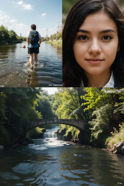 Create an image for me using the technology method compared to the life of a student, for example the river, its beginning, birth of the river, its flow and its mouth, do it with reference to the life of a student in his personal development