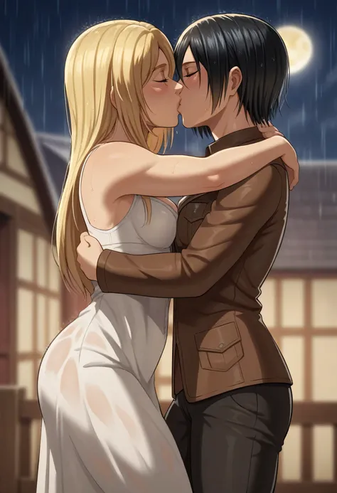 score_9, score_8_up, score_7_up, break source_anime, historia reiss, blue eyes, blonde hair, long hair, medium breasts, long whi...