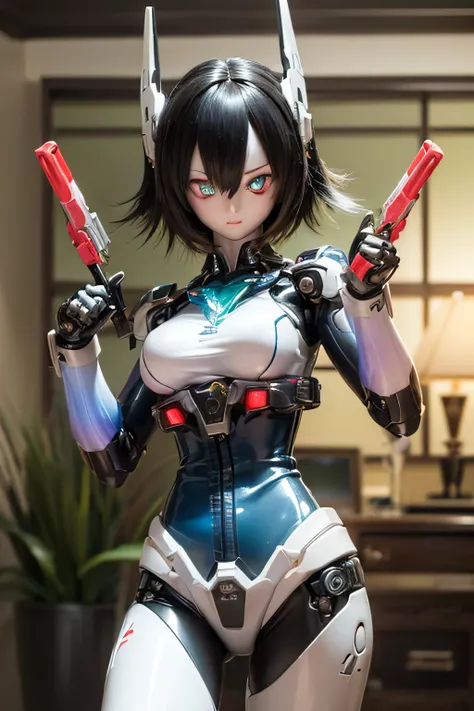 (SFW:2), photorealistic, realistic photo, 8k, ((highest quality)), ((masterpiece)), (extremely detailed), kukolnydom, doll, mecha musume, mechanical parts, robot joints, head gear, (cowboy shot, mature woman, 21yo, 21_years_old, solo:1.6), (fighting pose, ...