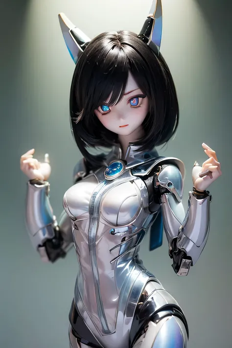 (SFW:2), photorealistic, realistic photo, 8k, ((highest quality)), ((masterpiece)), (extremely detailed), kukolnydom, doll, mecha musume, mechanical parts, robot joints, head gear, (cowboy shot, mature woman, 21yo, 21_years_old, solo:1.6), (dynamic pose, e...