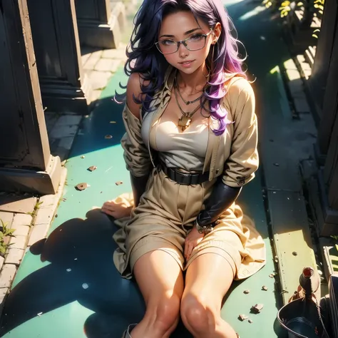 (masterpiece), best quality, 1girl, expressive eyes, perfect face, (purple hair), perfect anatomy, full body, 4k, HDR, full HD, solo, she is wearing a white blanket dress, the dress has a V-neckline V, her shoulders are bare, she is wearing high boots unde...