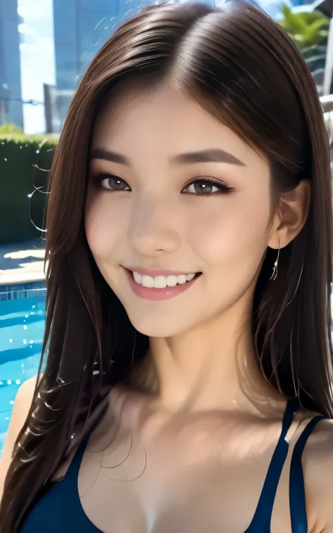 Highly Detailed CG Unity 8K Wallpapers, Best Quality, Highly detailed eye makeup, masterpieceRealistic, Photorealistic, Highly detailed cute girl, Highly detailed eyes,one piece,Dynamic pose ,Smile,Looking into the camera,Staring at the audience, Half Body...