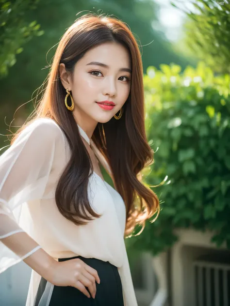 Beautiful girl: Asia, siêu dễ thương;
age: from 18-20 years old;
hair: copper orange color, smooth, lung linh dưới sunlight, detail;
skin: milk white, rosy and flawless;
eye: jet black, almond shaped, sexy, youthful, trong trẻo, siêu detail, elegant, charm...