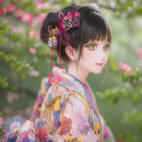 (Best Quality,High resolution,masterpiece:1.2),Very detailed,Realistic,(Me in a kimono,Beautiful details,Beautiful lips detailsVery detailed eyes and face,Long eyelashes),Traditional Japanese,geisha,hairpin,Delicate embroidery,Floral,Sleeves flow,Harmoniou...