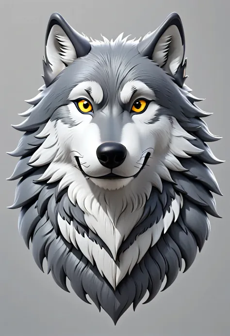 wolf 、logo、the background is gray