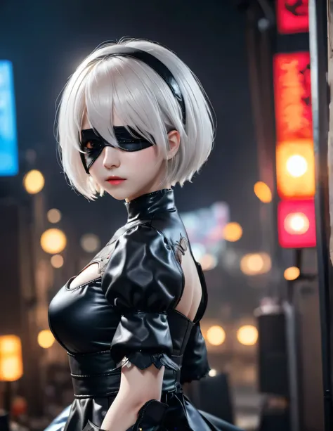 quality(8k wallpaper of extremely detailed CG unit, masterpiece, hight resolution, top-quality, top-quality real texture skin,hyper realisitic, digitial painting,increase the resolution,RAW photos,best qualtiy,highly detailed,the wallpaper),BREAK,8K, 2B f...
