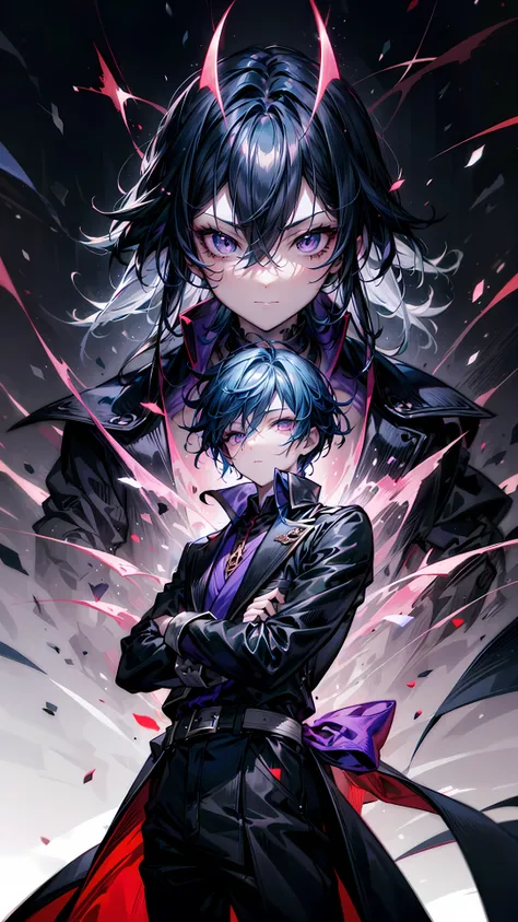 anime guy with black hair and black coat and black belt, character portrait inspired by Okumura Masanobu, trend on pixiv, vanitas, handsome face in demon slayer art, anime main art, male anime character, badass anime 8k, cute anime pose, main visuals of th...