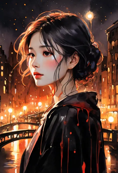 a woman,luminous design, pastel colours, ink drips, autumn lights,The encounter is in the wind、Since the day I fell in love、I was looking for you without even realizing it、Don&#39;t cry, love,the city that never sleeps、Watercolor Touch、Bleeding、a woman , l...