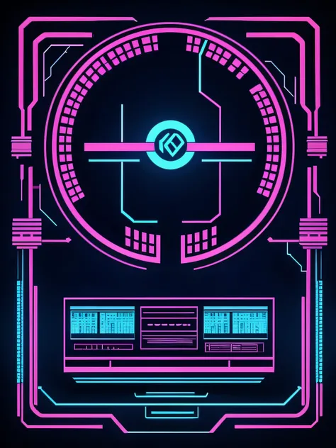 Design a cyberpunk-style t-shirt featuring a large, futuristic "0" or "1" in a bold, angular font that resembles a circuit board pattern. The design should have a 3:4 aspect ratio and incorporate a small, stylized Computer Engineering logo within the "0" o...