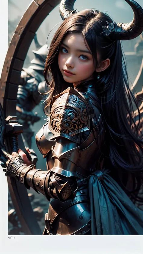 ((Extreme close up ((three quarter side portrait)) of a succubus demonette with Asian features)), ((slender figure)), (((wearing comprehensive incredibly detailed ornate heavy armour))), shapeless long hair, perfect features, horns, (ethereal background), ...