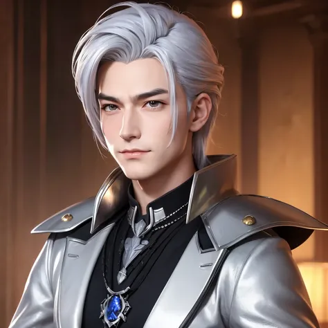 Anime-style Silver hair Male Early 50s Prime minister Fantasy Early modern Western